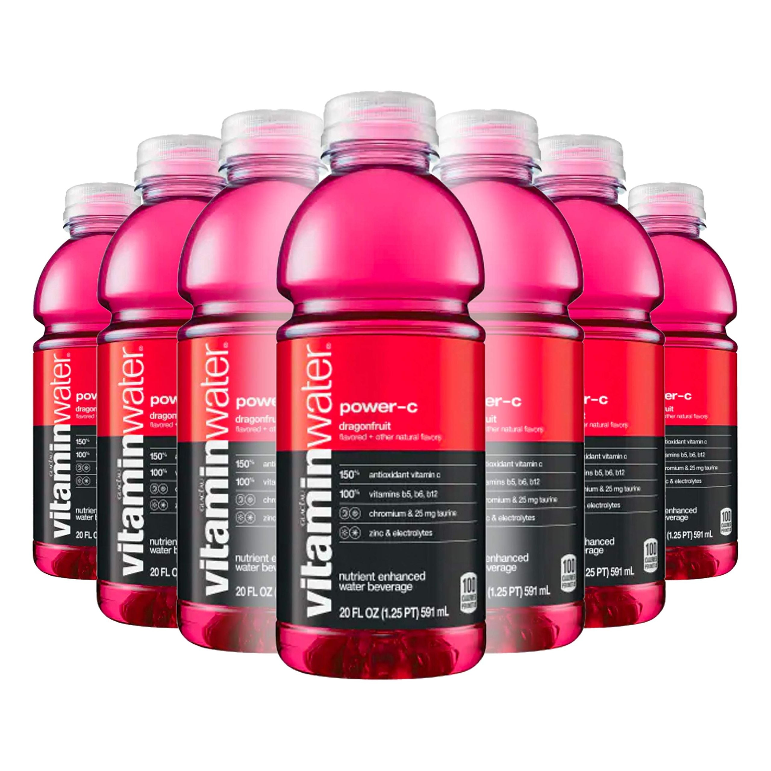 Vitamin Water, Dragonfruit Flavor - Power C, 20 Oz (12 Bottles) - Vitamin Water