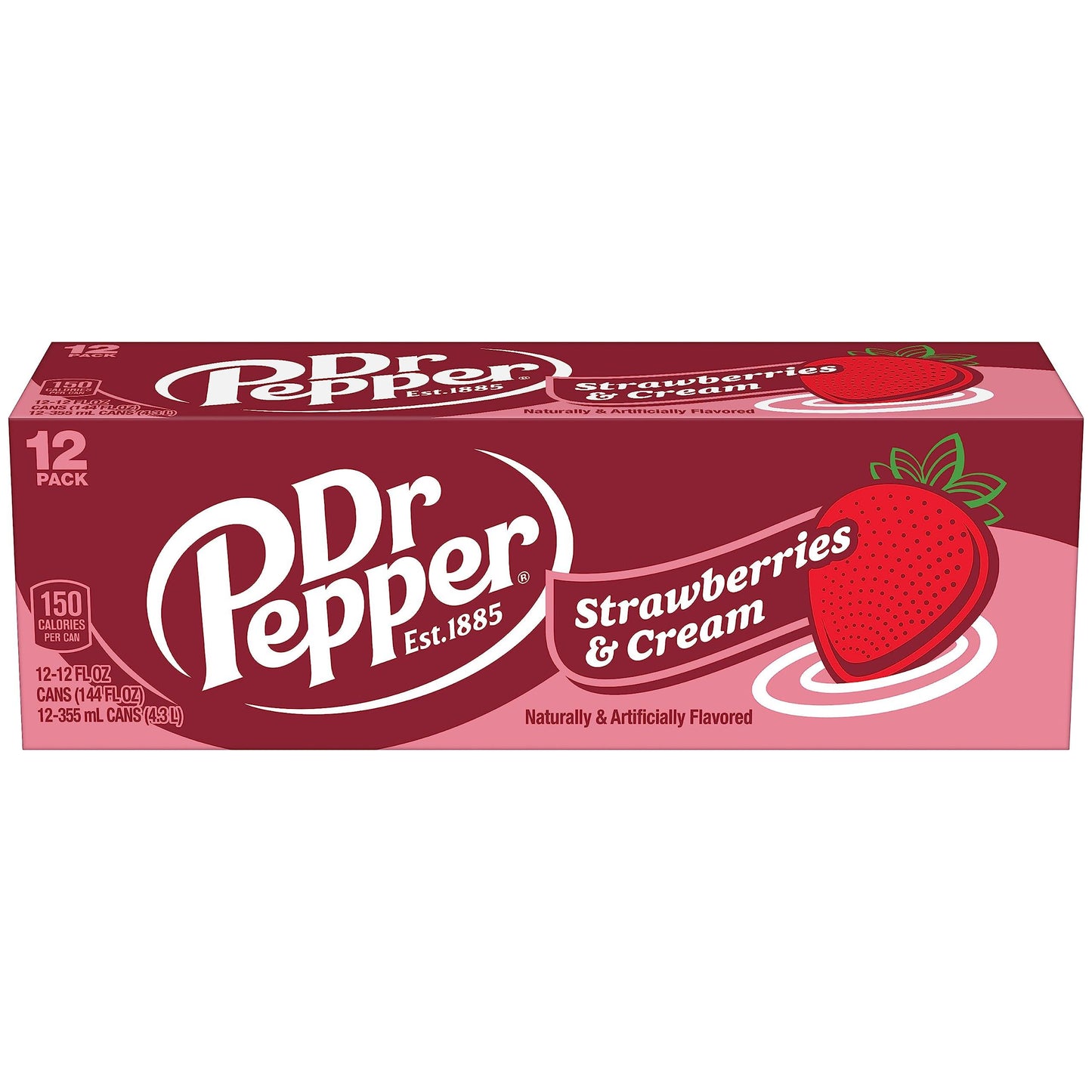 Dr Pepper Strawberry Cream Soda, 12 fl oz, 12 Pack Cans