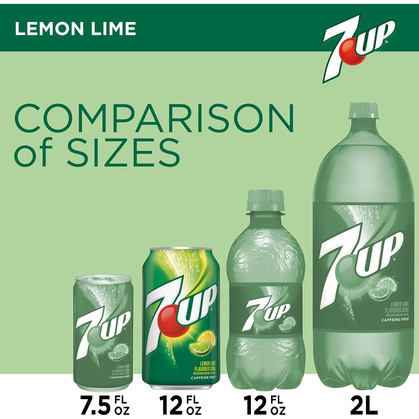 Caffeine-Free 7UP Lemon Lime Soda, 12 oz Cans - 12 Pack