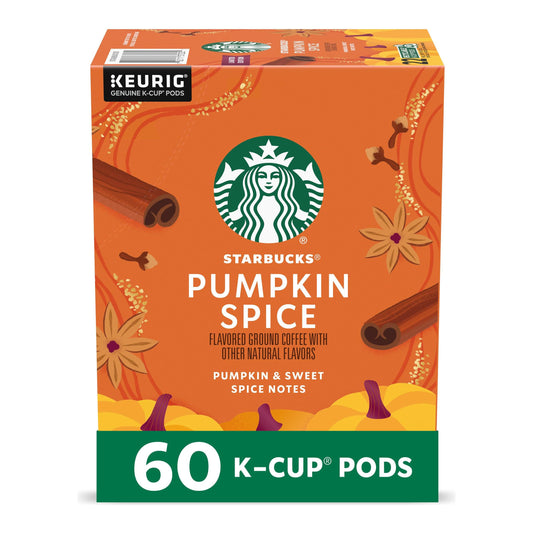 Starbucks K-Cup Coffee Pods, Pumpkin Spice Coffee, Limited Edition, 6 Boxes (60 Pods Total)