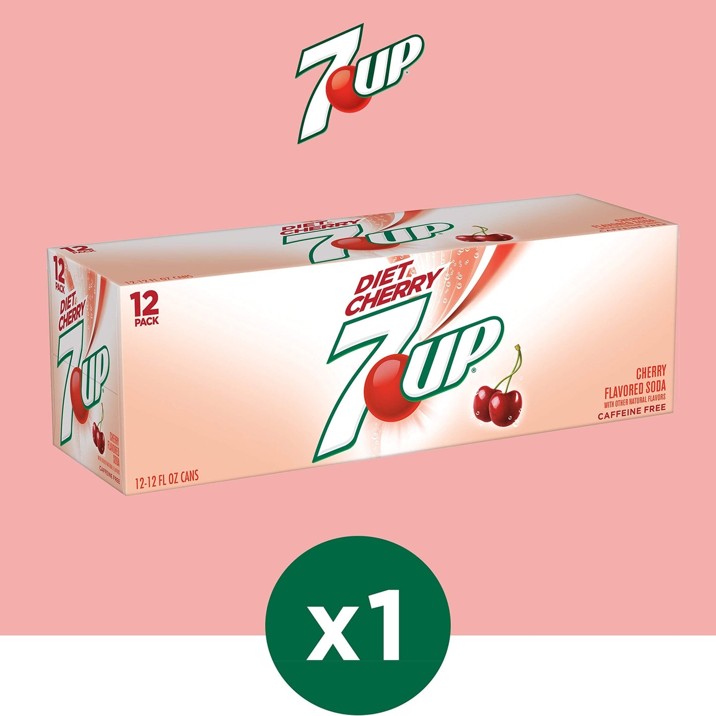 7UP Diet Cherry Soda - 12 Cans of Guilt-Free Refreshment, 12 fl oz Each