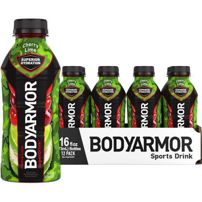 BODYARMOR Cherry Lime Sports Drink, Hydration Beverage, 16 Fl Oz (Pack of 12)