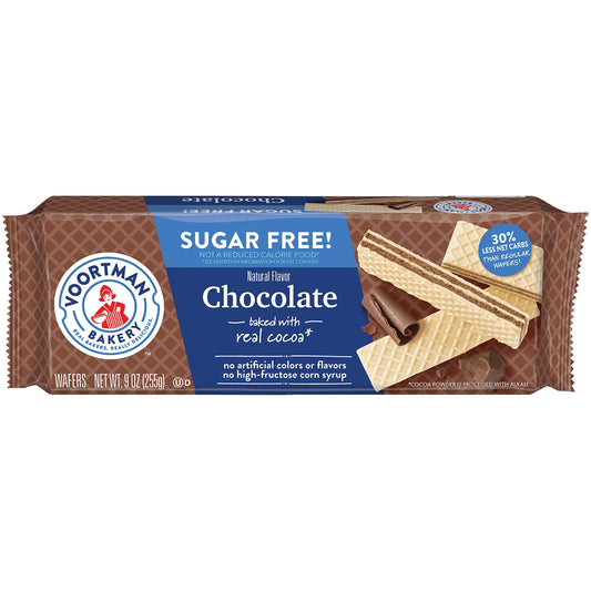 VOORTMAN Bakery Guilt-Free Zero Sugar Chocolate Wafer Cookies 9 oz