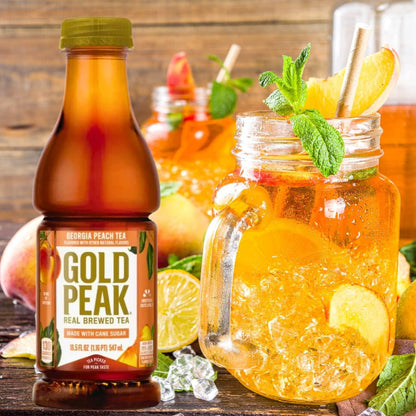 Gold Peak Georgia Peach Tea, 18.5 oz Bottle, Pack of 3