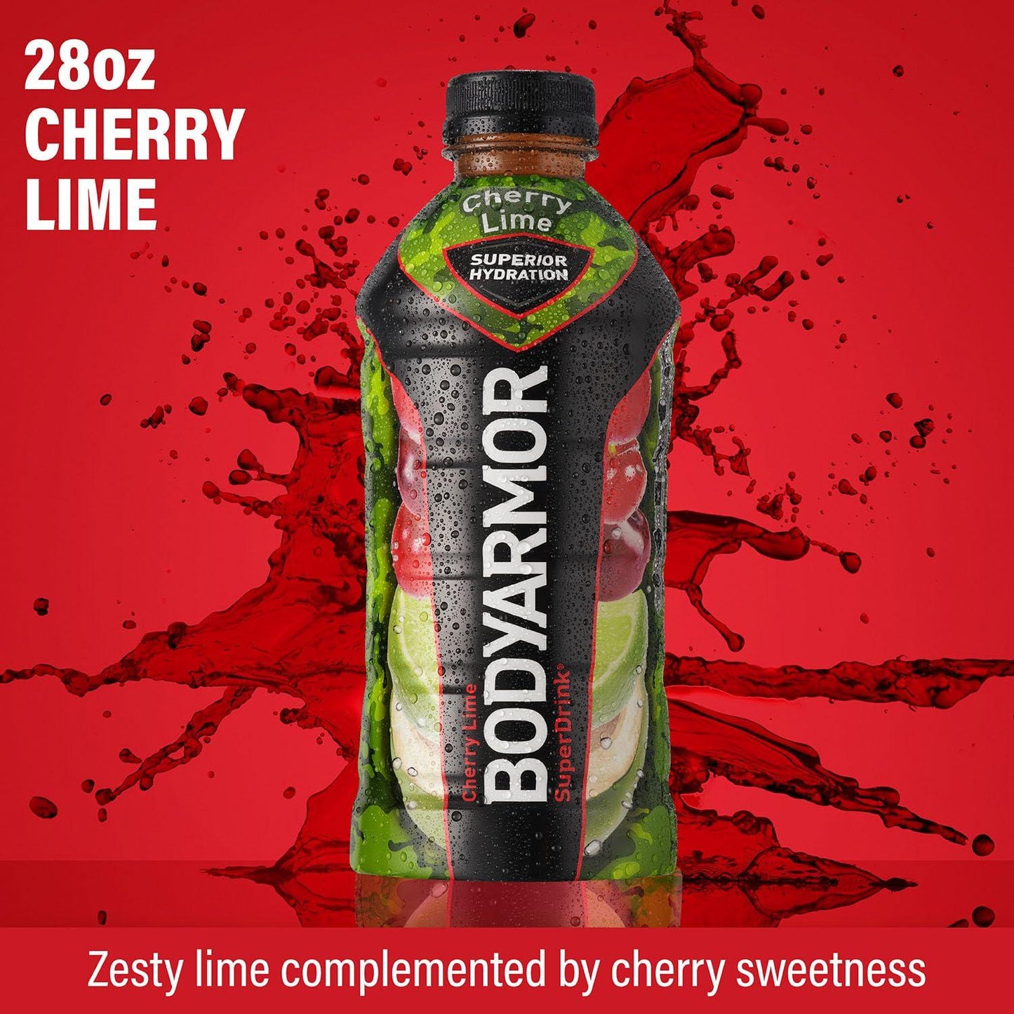 BODYARMOR LYTE Cherry Lime Sports Drink - Low Calorie Hydration Beverage, 28 Fl Oz (12-Pack)