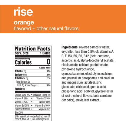 Vitaminwater Zero Rise Orange Flavored Hydration, 16.9 Fl Oz (Pack of 6)