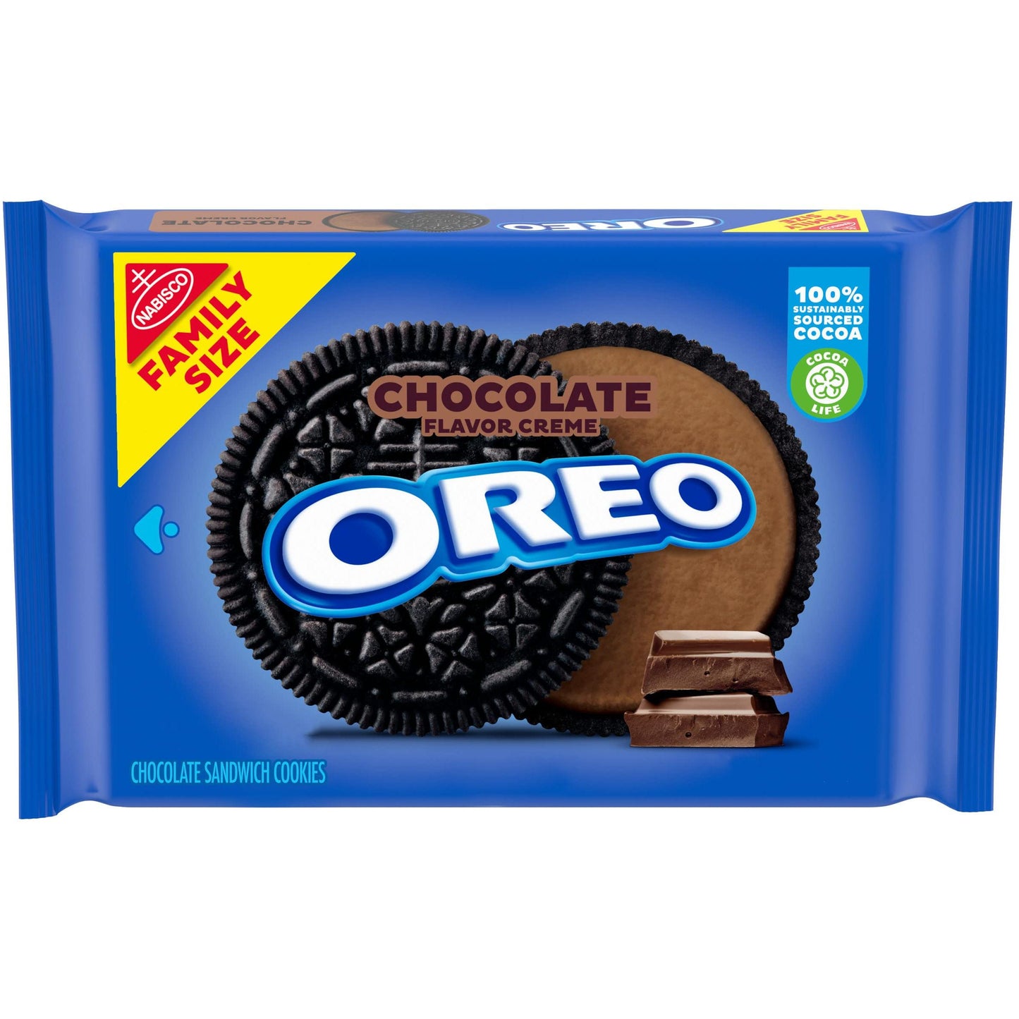 OREO Double Chocolate Creme Sandwich Cookies, Family Size, 18.71 oz