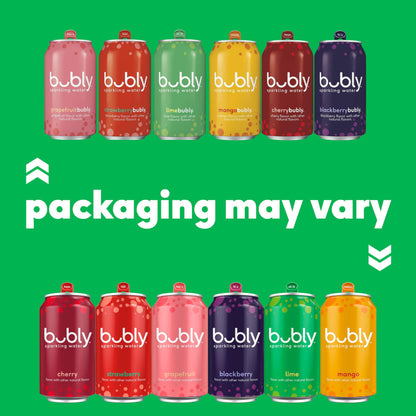 Bubly Pineapple Flavored Sparkling Water, 12oz Cans (Pack of 8)