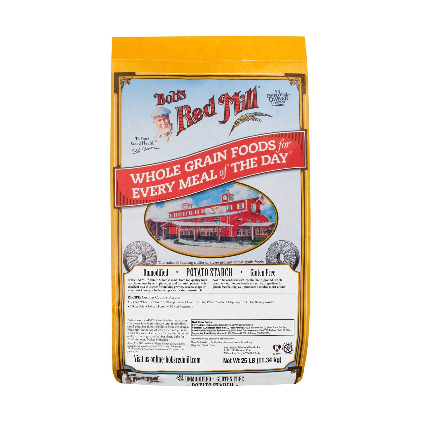 Premium Whole Grain Potato Starch by Bob's Red Mill, 25 lb Package