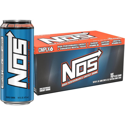 NOS High Octane Energy Drink: 16oz Cans (Pack of 15)