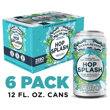 SIERRA NEVADA BREWING Hop Splash Sparkling Hop-Infused Water Non-Alcoholic 6pk Cans, 12 FZ