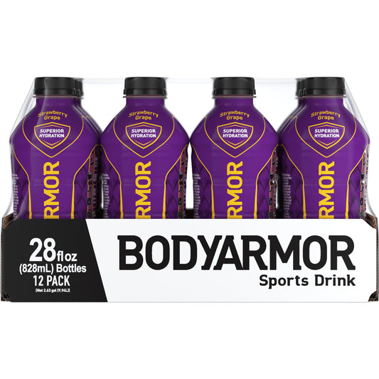 BODYARMOR Strawberry Grape Sports Drink, 28 Fl Oz - 12 Pack