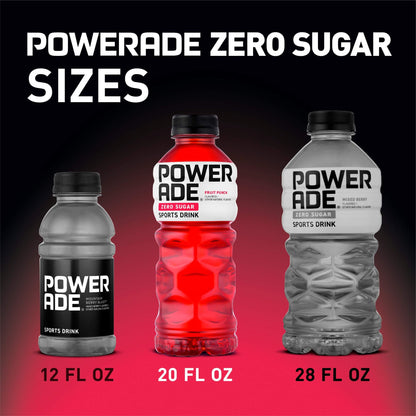 Powerade Zero Ion4 Sports Drink, Fruit Punch Flavor, 20 fl oz, 8 Bottles