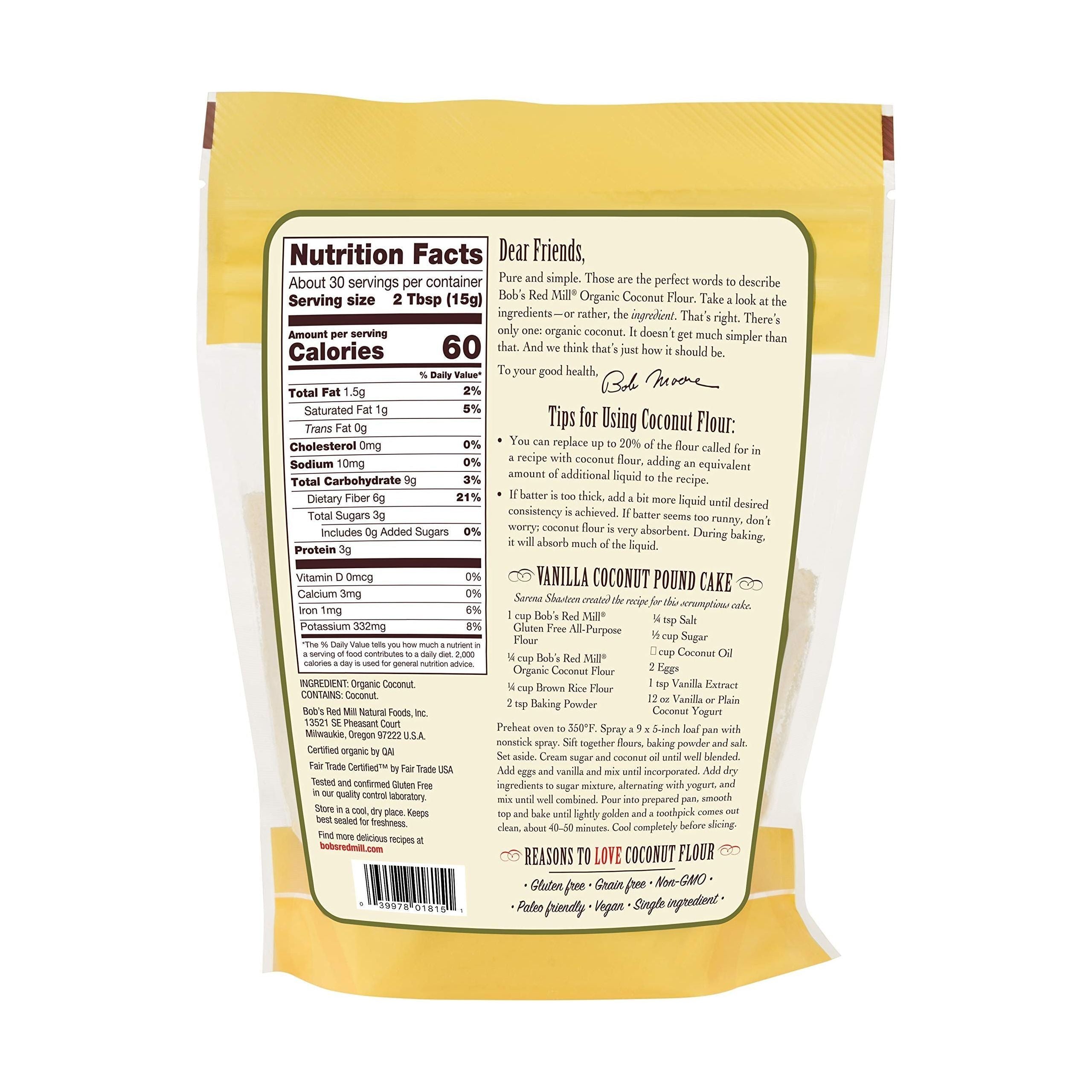 Organic Coconut Flour by Bob's Red Mill, 16 oz (4-Pack) - Bob's Red Mill