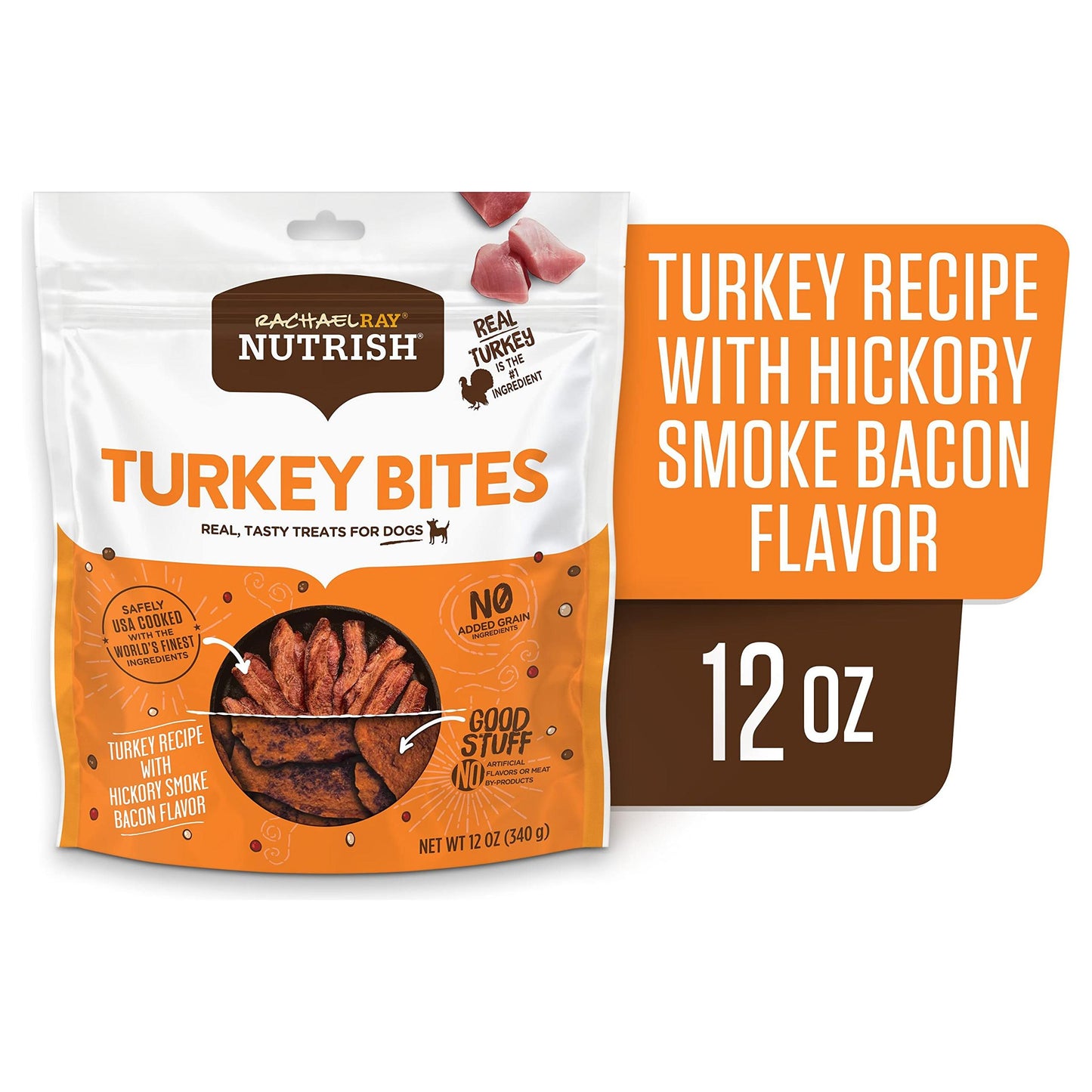 Rachael Ray Nutrish Turkey Bites Turkey Recipe With Hickory Smoke Bacon Flavor Dog Treats, 12 oz. Pouch