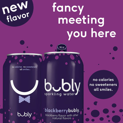 bubly Sparkling Water, Blackberry, 12 Fl Oz (Pack of 12)