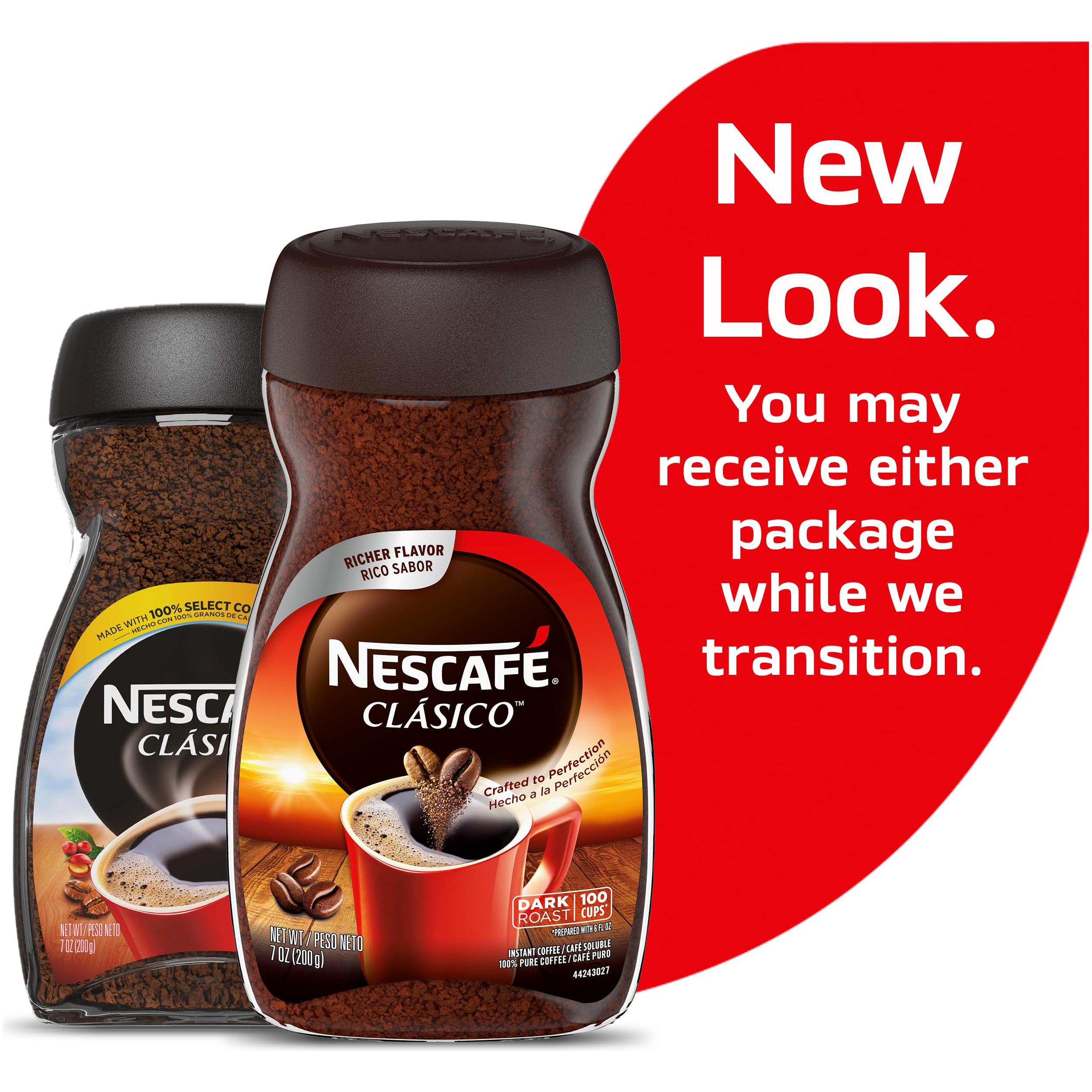 NESCAFÉ CLÁSICO Dark Roast Instant Coffee, 7 oz Jar, Bold & Rich Flavor - NESCAFÉ