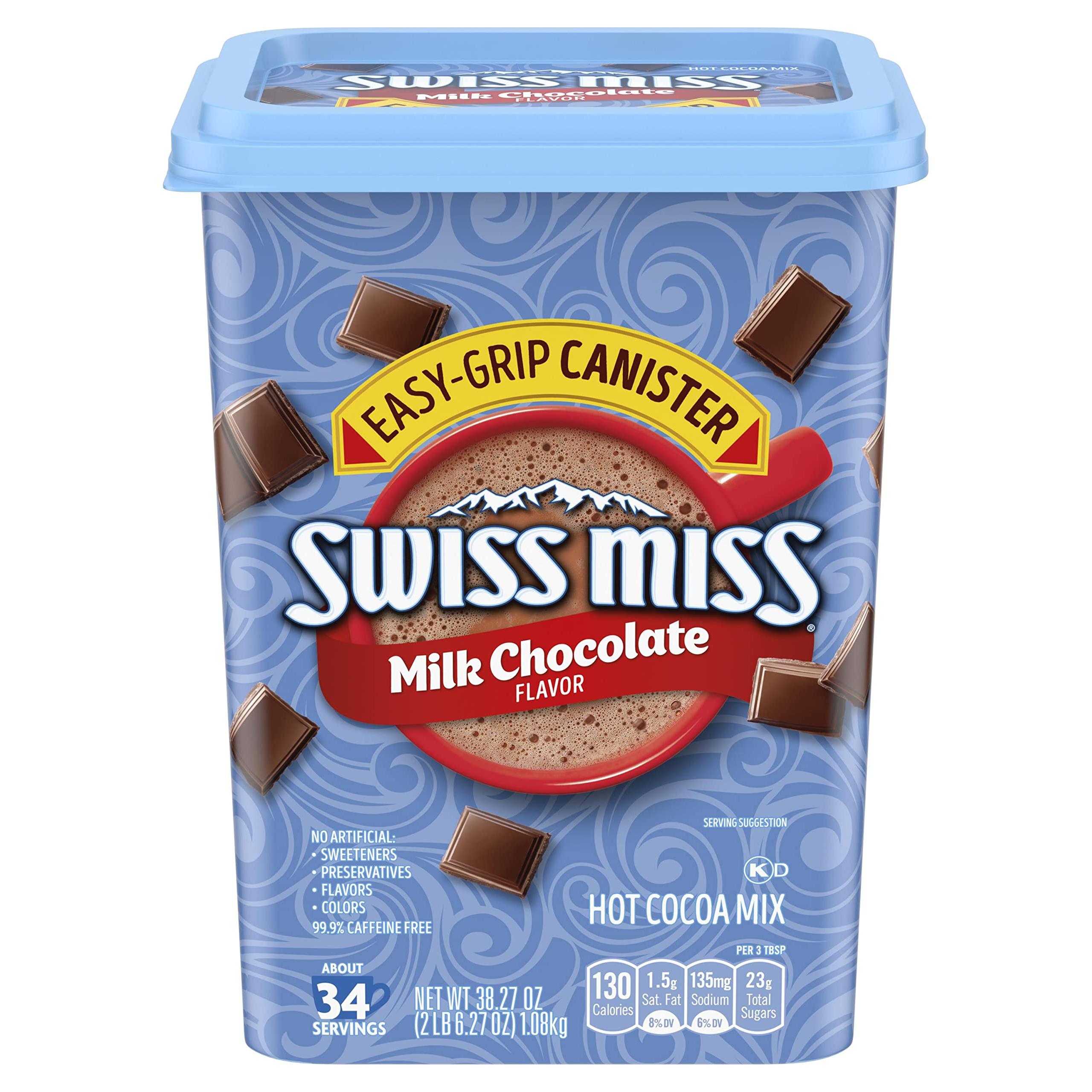 Swiss Miss Milk Chocolate Hot Cocoa Mix, 38.27 OZ Easy-Grip Canister - Swiss Miss