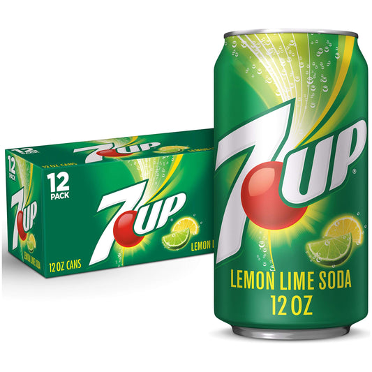 Caffeine-Free 7UP Lemon Lime Soda, 12 oz Cans - 12 Pack