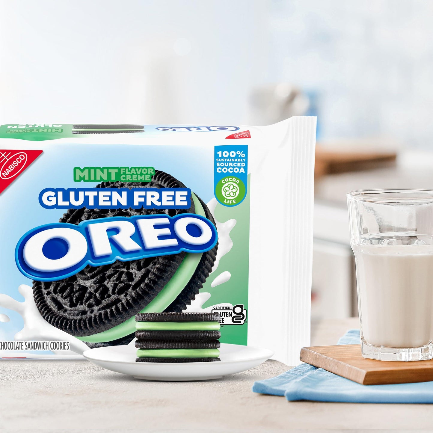 OREO Gluten Free Mint Cream Chocolate Sandwich Cookies, 12.47 oz - Indulgent Gluten Free Treats