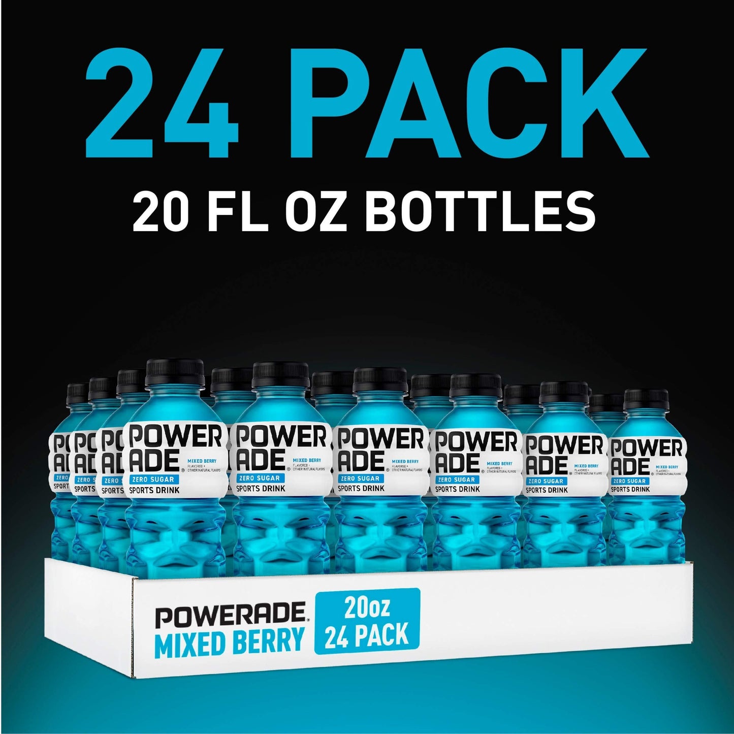 POWERADE ZERO Mixed Berry Electrolyte Drink, 20 fl oz, 24-Pack