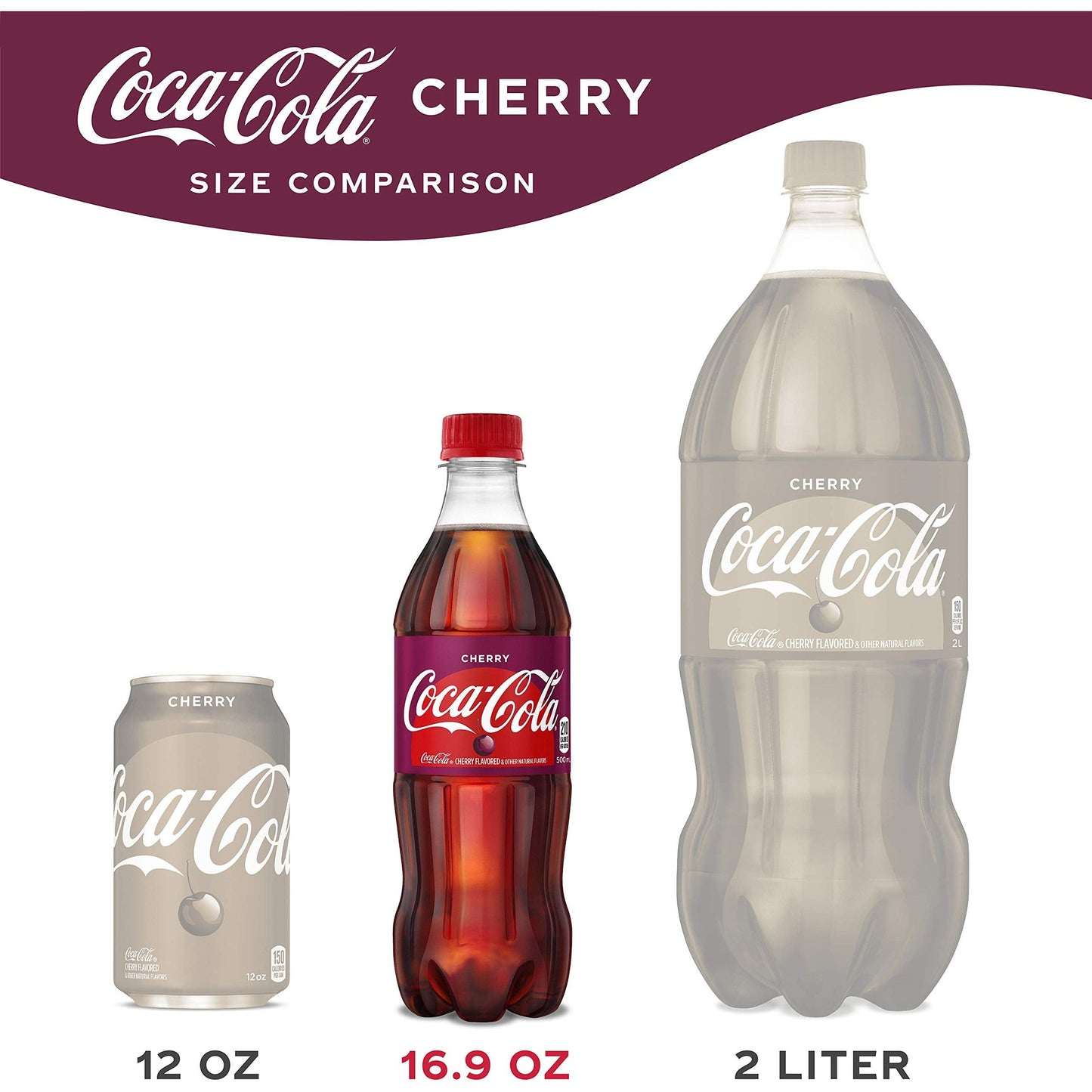 Cherry Coca-Cola Sparkling Soda, 16.9 fl oz, 6 Pack Bottles