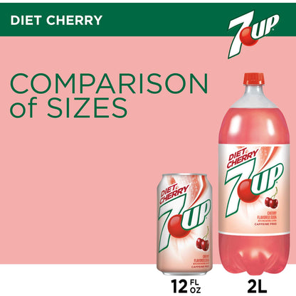 7UP Diet Cherry Soda - 12 Cans of Guilt-Free Refreshment, 12 fl oz Each