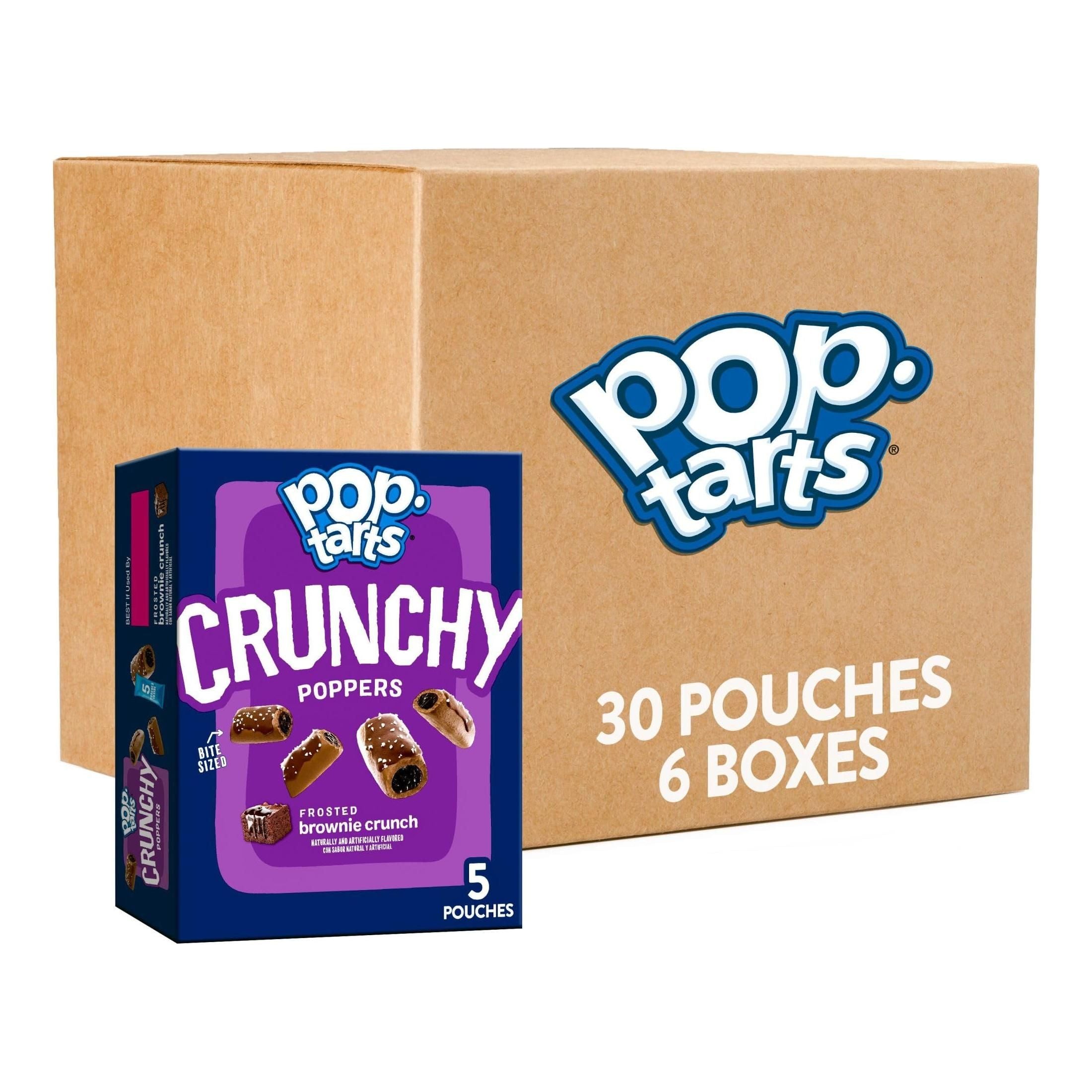 Pop-Tarts Brownie Crunchy Poppers Snack Bites, Sweet Filled Kids Treats, On-the-Go Brownie Snacks, Frosted & Sprinkled, 5oz Box 6 Pack (30 Pouches) - Pop-Tarts