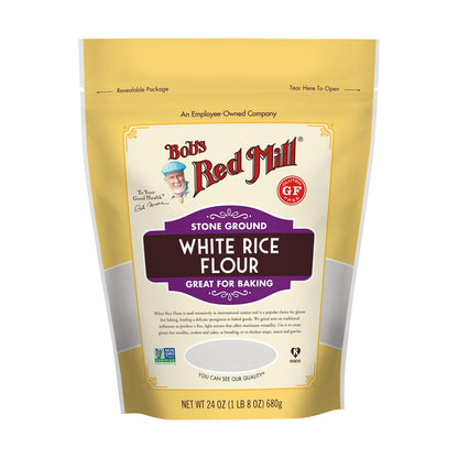 Bob's Red Mill 24 oz Gluten Free White Rice Flour – Perfect for Healthy Cooking