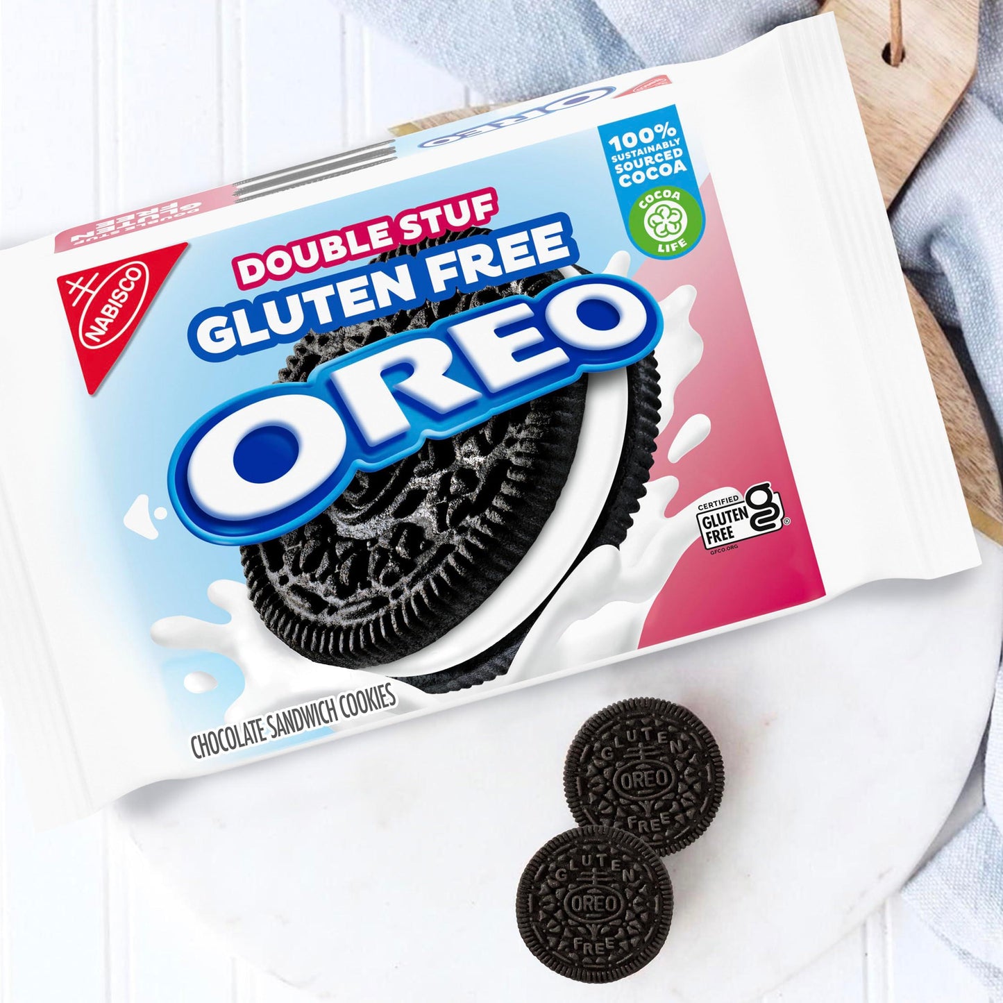 OREO Double Stuf Gluten Free Chocolate Cream Cookies, 12.47 oz Pack