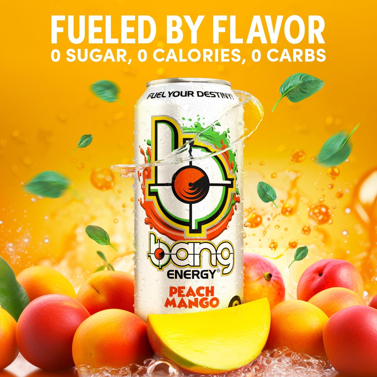 Bang Energy Sugar-Free Peach Mango Blast, 16-Ounce Cans (12-Pack)