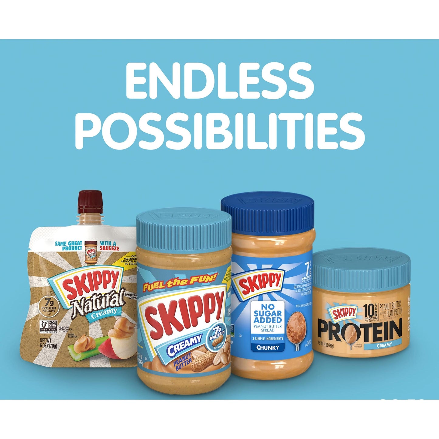 SKIPPY Squeeze Creamy Peanut Butter - Convenient 6-Pack for Easy Snacking