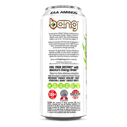 Candy Apple Crisp Bang Energy Drink - Sugar-Free & 0 Cal, 12-Pack of 16oz Cans