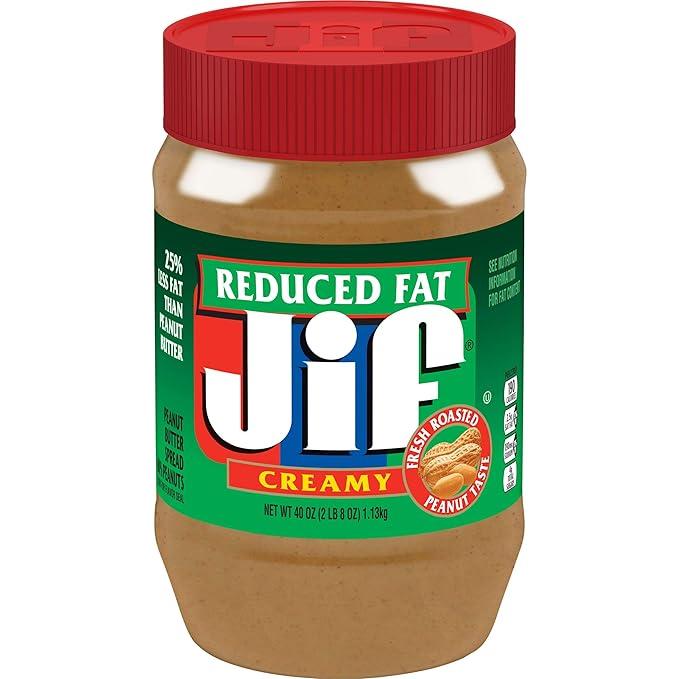 Jif Creamy Reduced Fat Peanut Spread, 40oz, Pack of 8 - Jif