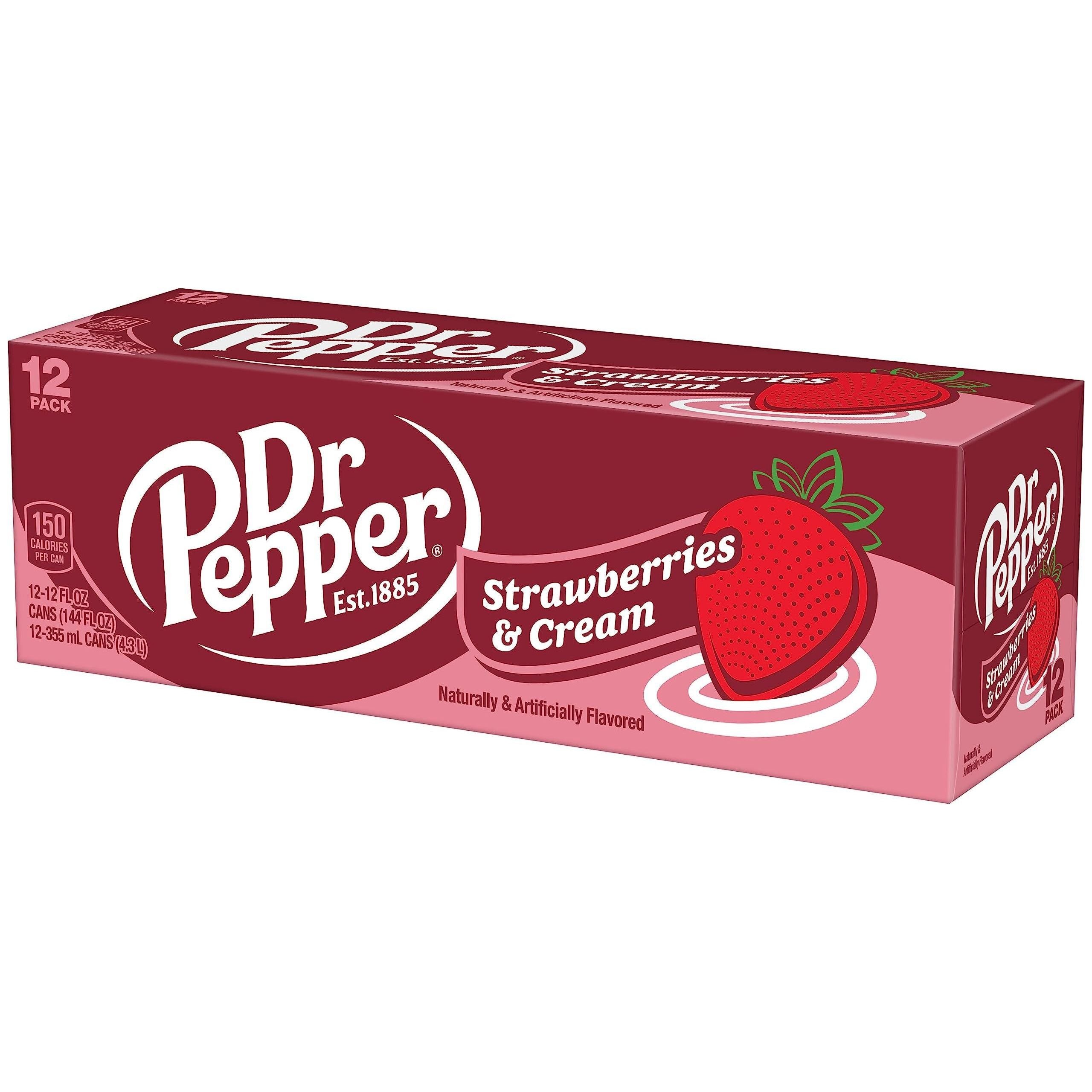 Dr Pepper Strawberry Cream Soda, 12 fl oz, 12 Pack Cans - Dr. Pepper