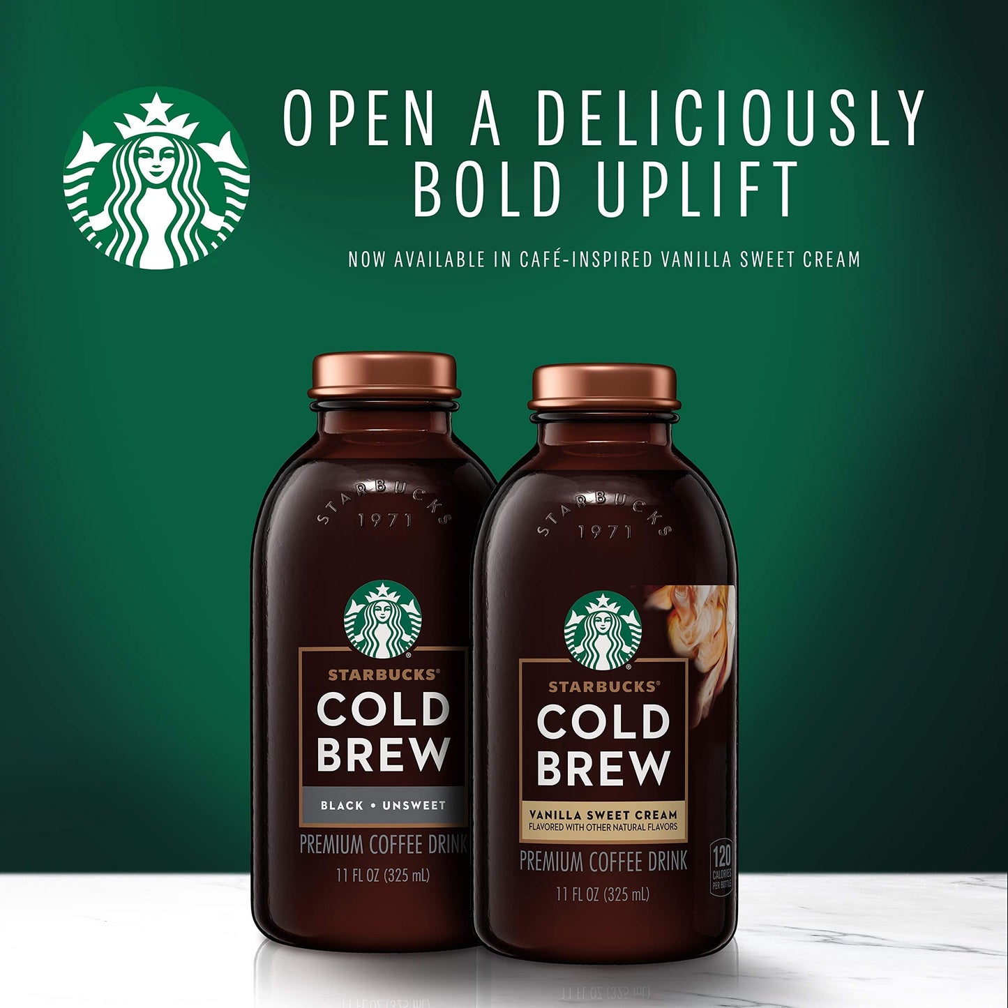 Starbucks Cold Brew Vanilla Sweet Cream Premium Iced Coffee Drink, 11 fl oz Glass Bottle