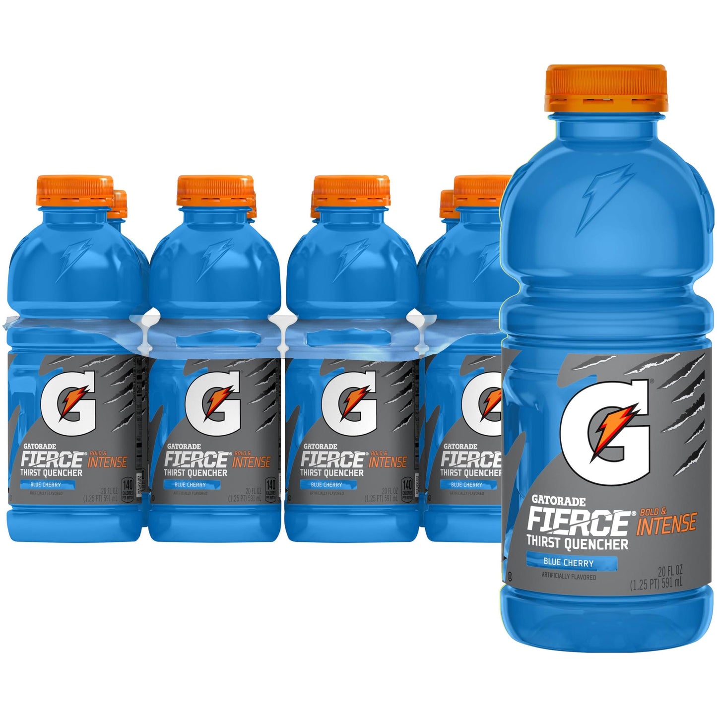 Gatorade Fierce Blue Cherry Thirst Quencher, 20 Fl Oz Bottles, 8 Pack