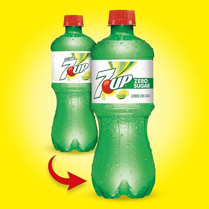 7UP Zero Sugar Sparkling Beverage 20oz Bottles - 24 Count - 7-Up