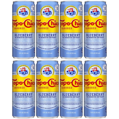 Topo Chico Flavored Sparkling Water 12oz Cans Blueberry Hibiscus - 8 Pack