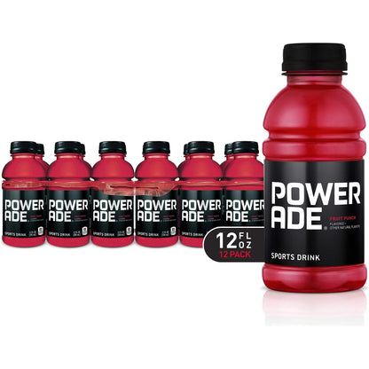 POWERADE Fruit Punch Beverage, 12 oz, 12 Count Pack