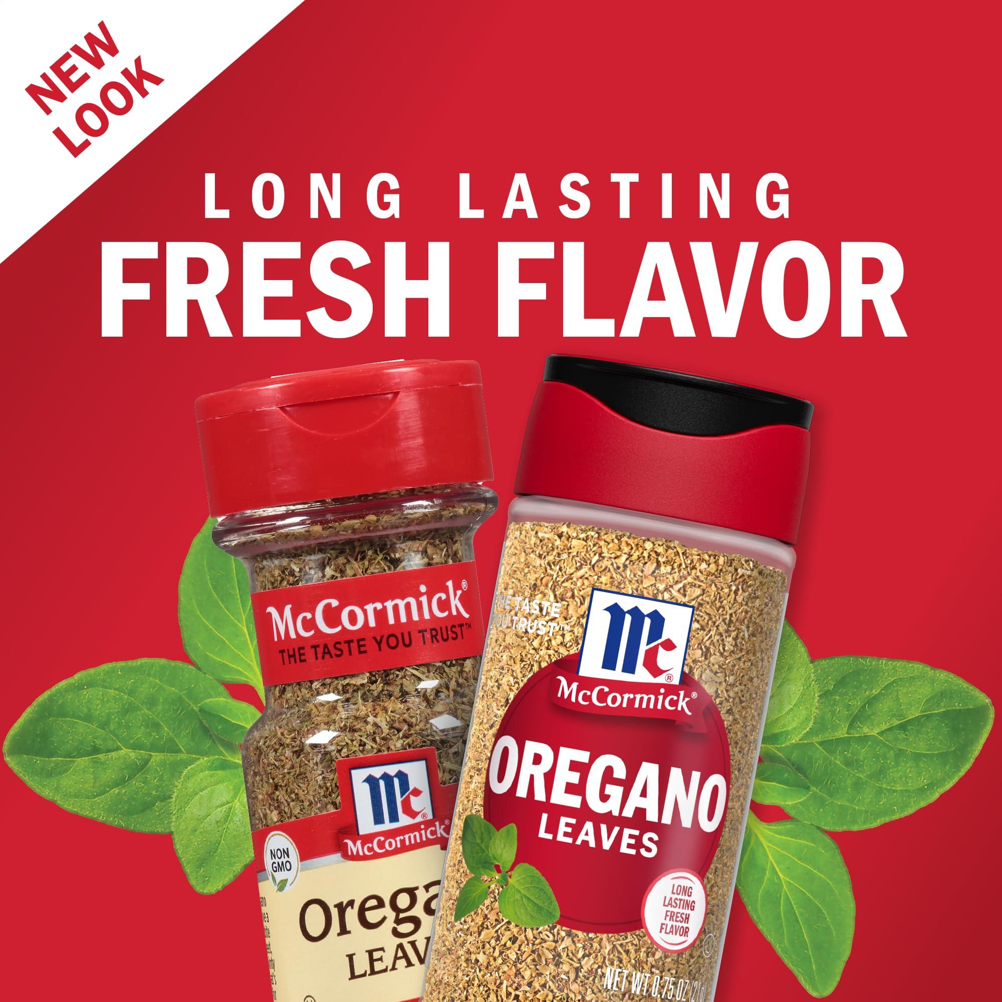 McCormick Oregano Leaves, 0.75 oz, Pack of 6 - Perfect for Mediterranean and Italian Dishes - McCormick