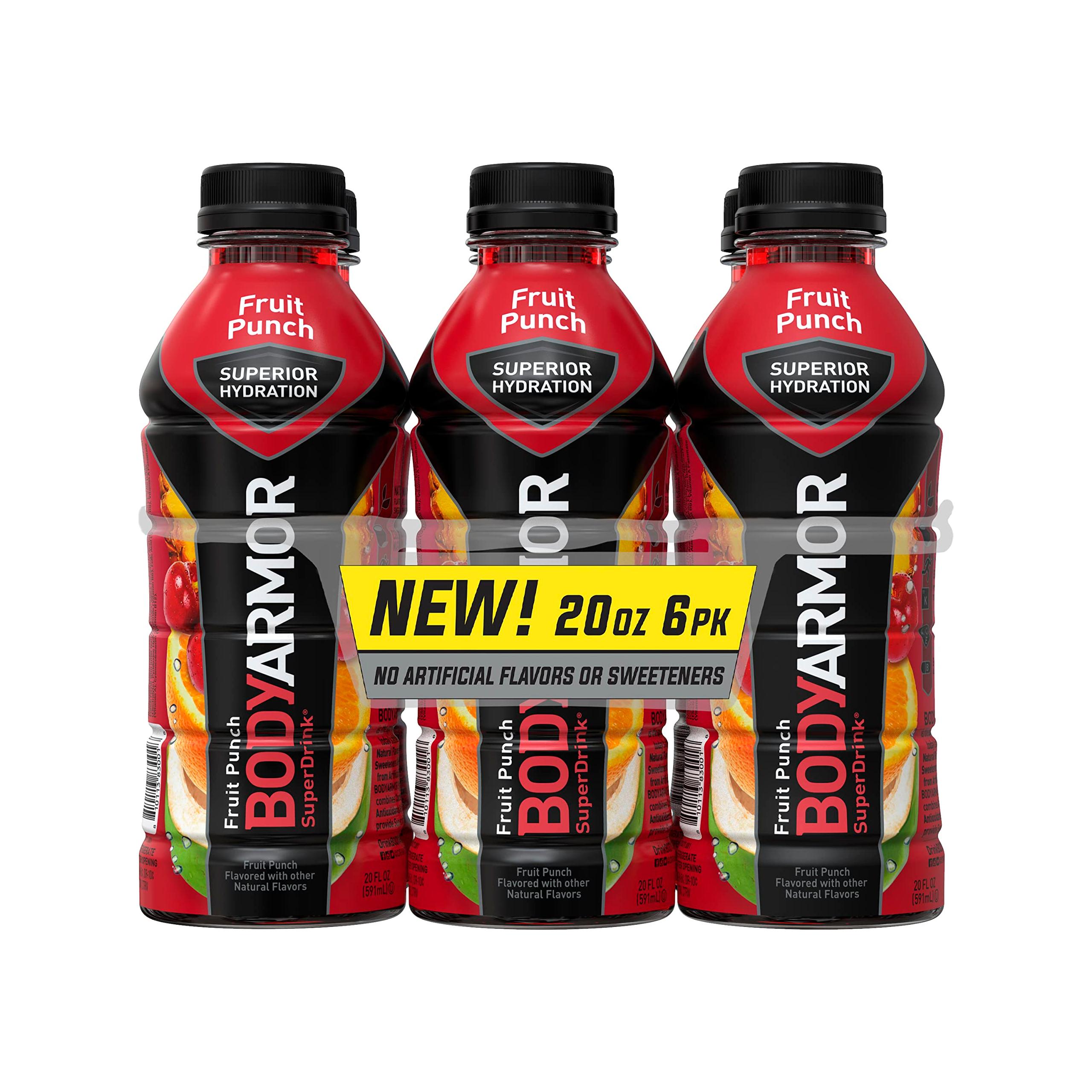 BODYARMOR Fruit Punch Sports Drink - 20 Fl Oz (Pack of 6) - BODYARMOR