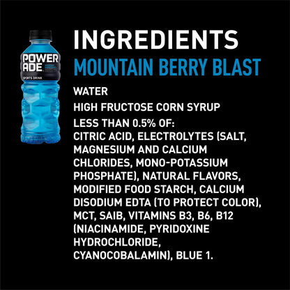 POWERADE Mountain Berry Blast Sports Drink, 20 fl oz, 8-Pack