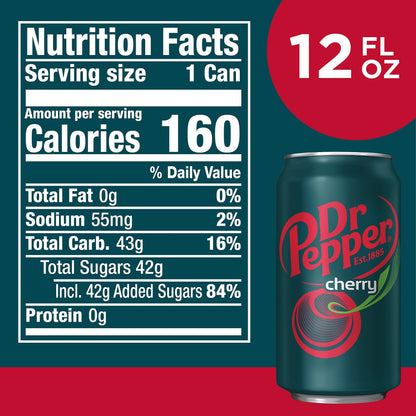 Dr Pepper Cherry Soda, 12 Fl Oz Cans, 12-Pack