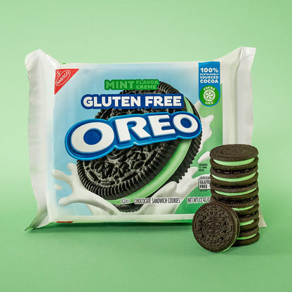 OREO Gluten Free Mint Cream Chocolate Sandwich Cookies, 12.47 oz - Indulgent Gluten Free Treats