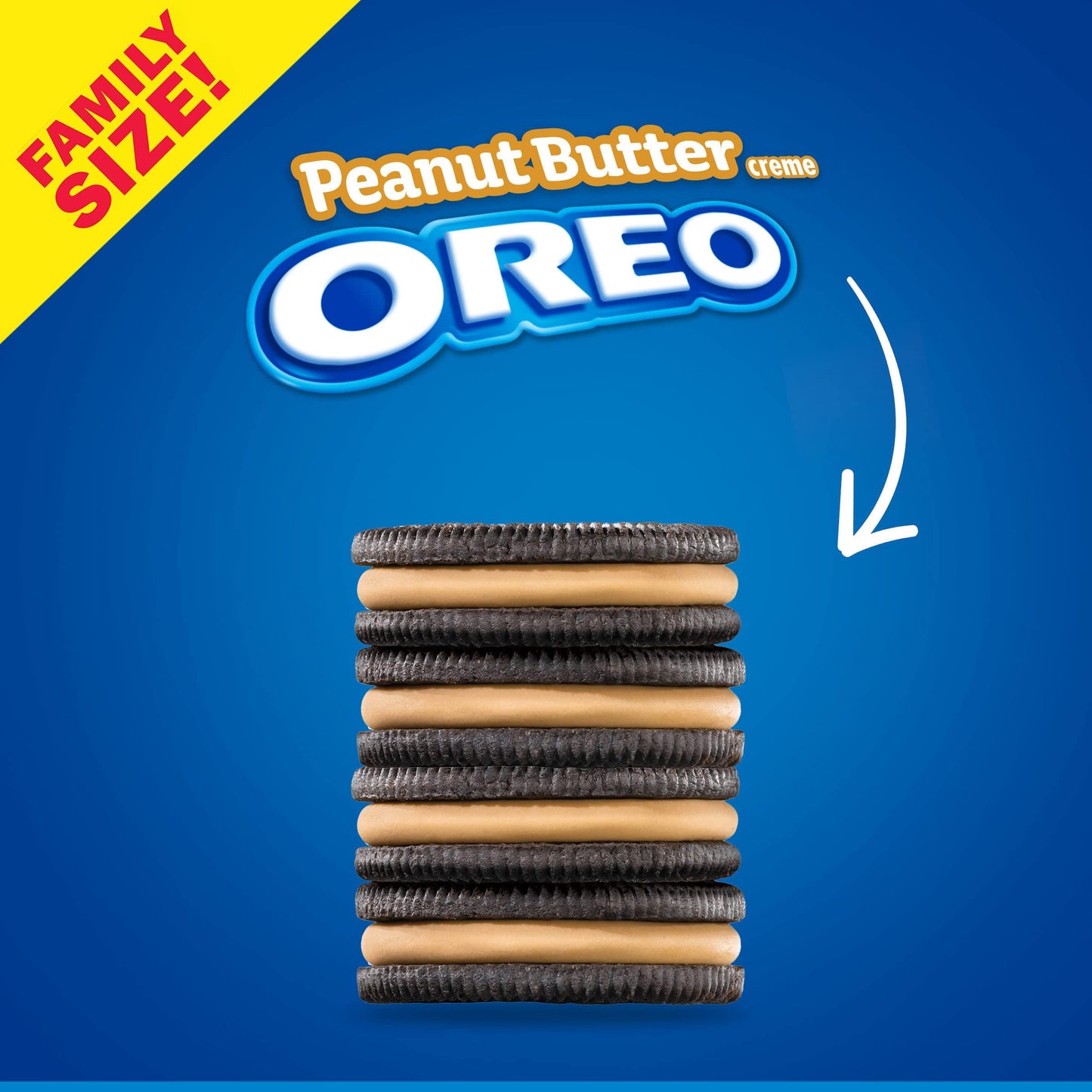 OREO Chocolate Sandwich Cookies with Peanut Butter Creme, Family Size, 17 oz