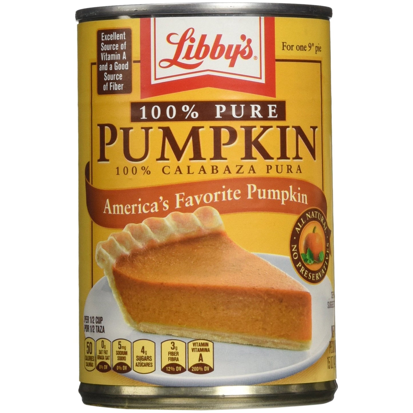 Libby's, 100% Pure Pumpkin, 15 Ounce (Pack of 6)