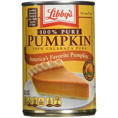 Libby's, 100% Pure Pumpkin, 15 Ounce (Pack of 6)