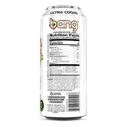 Candy Apple Crisp Bang Energy Drink - Sugar-Free & 0 Cal, 12-Pack of 16oz Cans