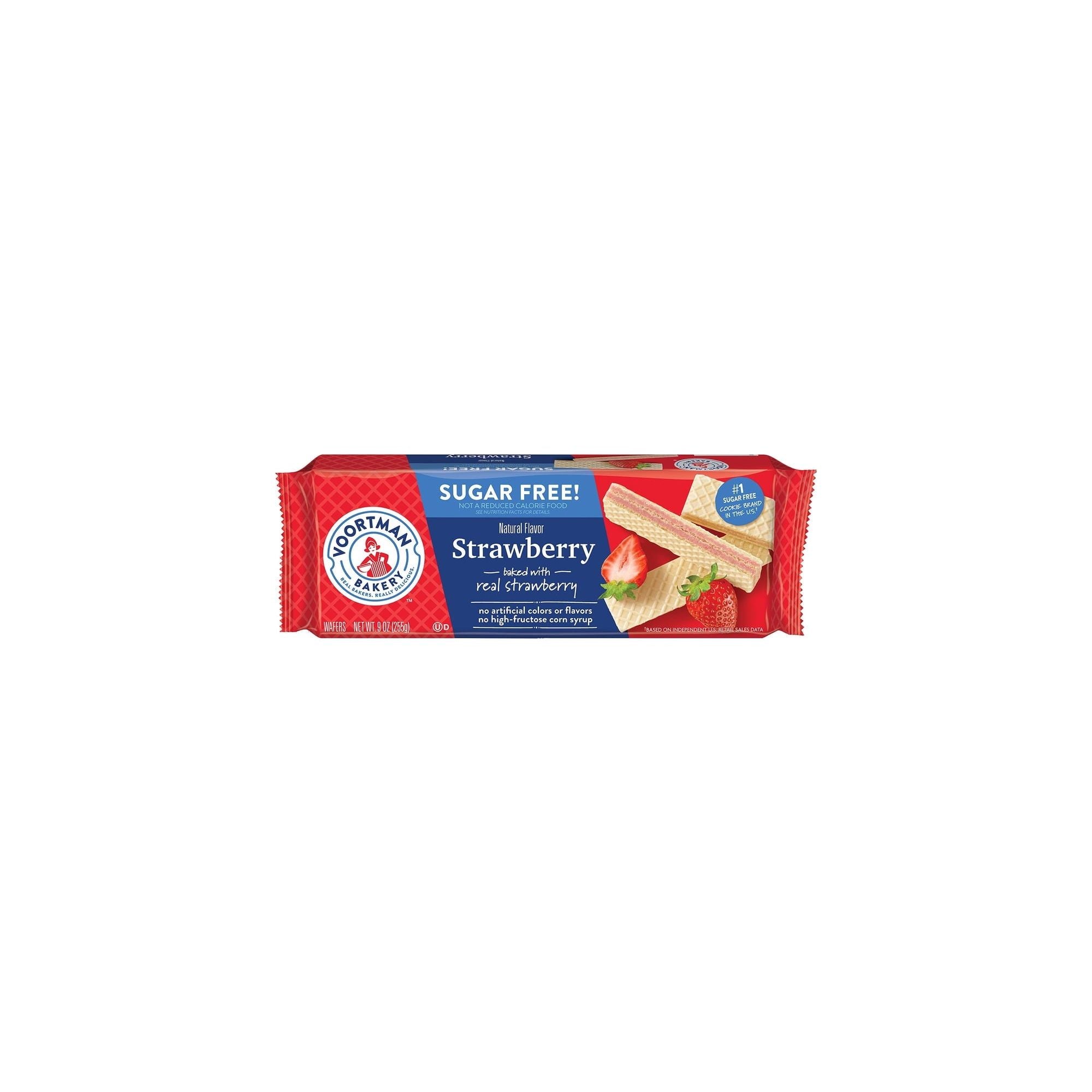 Voortman Bakery Guilt-Free Strawberry Wafers, 120 Total Snacks - Voortman